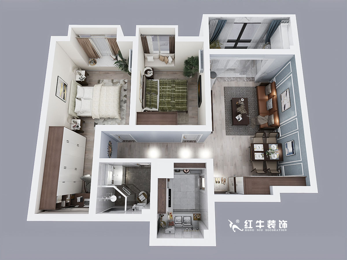 刘小勇_仙林悦城7-2403-89㎡-现代简约风格_2室1卫_成品家￥11